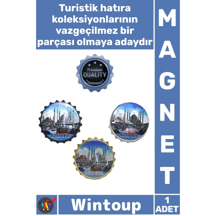 #Magnet Turistik Şık Hediye Buzdolabı Dekoratif Nostaljik Model İstanbul Temalı Gazoz Kapağı Magnet
