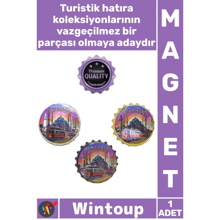 #Magnet Nostaljik Dekoratif Buzdolabı Hediyelik Turistik Şehir İstanbul Temalı Gazoz Kapağı Magnet