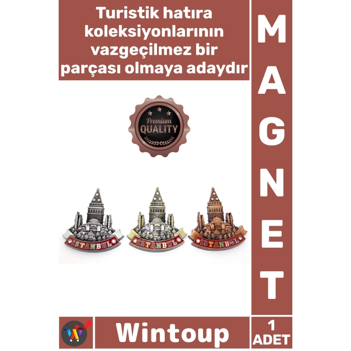 #Magnet Hediye Şehir Simgeli Dekoratif Dayanıklı Hatıra Eşyası Buzdolabı İstanbul Tema Metal Magnet