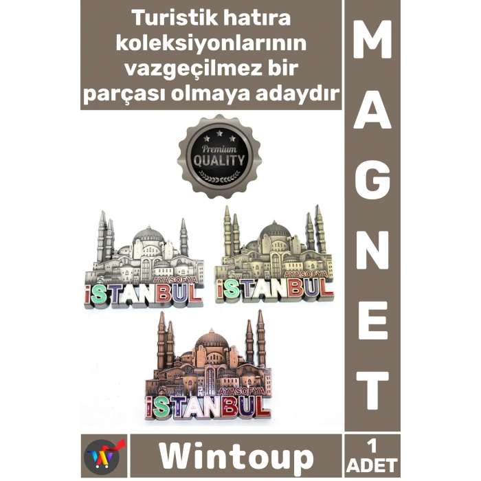 #Magnet Dekoratif Kaliteli Mıknatıslı Hediyelik Turistik Hatıra Eşyası İstanbul Temalı Metal Magnet