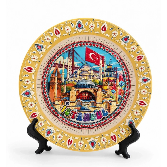 İstanbul Temalı Porselen Dekoratif Tabak 12 Cm Alk5836