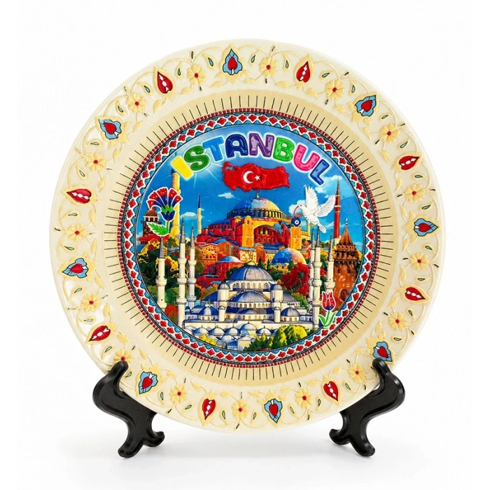 İstanbul Temalı Porselen Dekoratif Tabak 20 Cm Alk5846