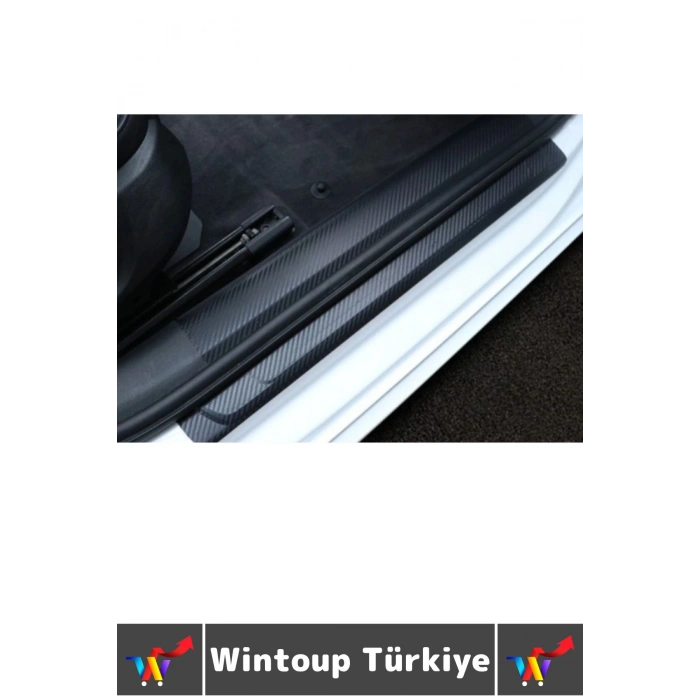 İz Bırakmaz Su Güneş Işını Dayanıklı Oto Eşik Kapı Kaput Boya Çizilme Koruma Karbon Fiber Bant 4Adet