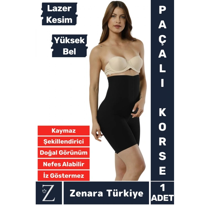 İz İç Göstermez Kaymaz Beden İncelten Sıkılaştıran Toparlayan LAZER KESİM Yüksek Bel Paçalı Korse