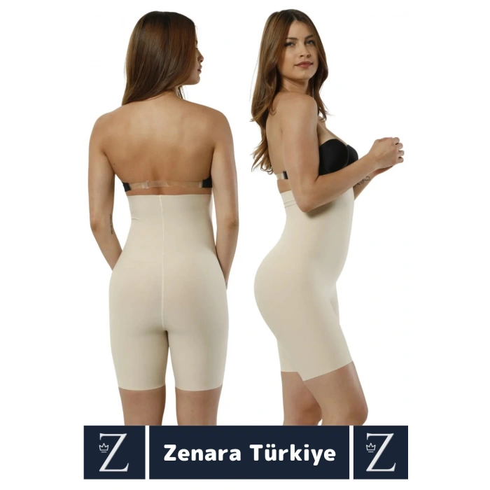 İz İç Göstermez Kaymaz Beden İncelten Sıkılaştıran Toparlayan LAZER KESİM Yüksek Bel Paçalı Korse