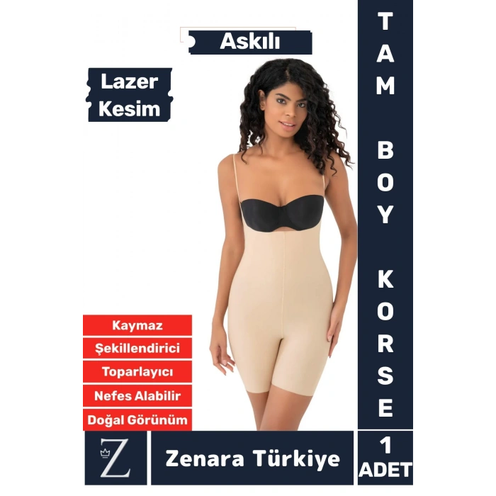 İz İç Göstermez Kaymaz Sıkılaştıran Şekillendiren Toparlayan LAZER KESİM Askılı Tam Boy Korse