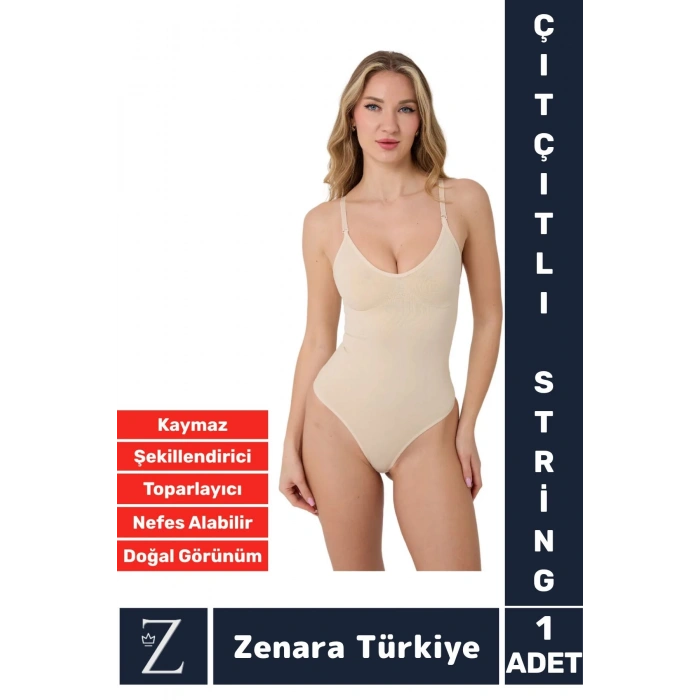 İz İç Göstermez Kaymaz Vücut Şekillendiren Sıkılaştıran Toparlayan Çıtçıtlı String Body Korse