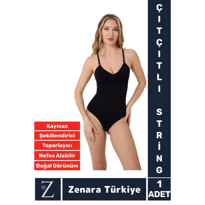 İz İç Göstermez Kaymaz Vücut Şekillendiren Sıkılaştıran Toparlayan Çıtçıtlı String Body Korse