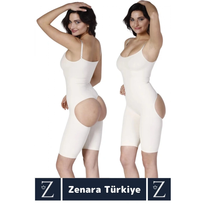 İz İç Göstermez Kaymaz Vücut Şekillendiren Sıkılaştıran Toparlayan Tam Boy Popo Açık Korse