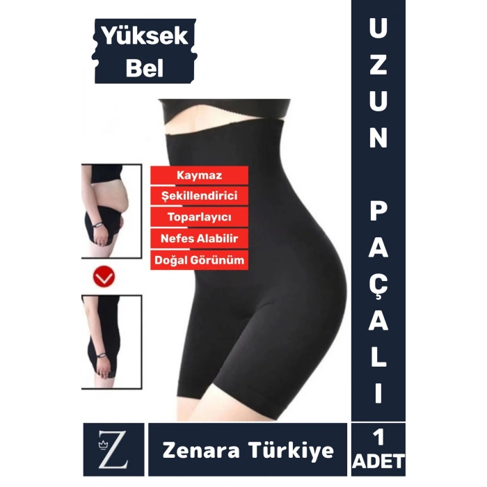 İz İç Göstermez Kaymaz Vücut Şekillendiren Sıkılaştıran Toparlayan Yüksek Bel Uzun Paçalı Korse
