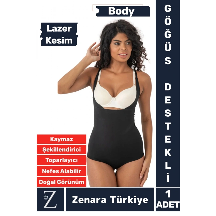 İz İç Göstermez Kaymaz Vücut Sıkılaştıran İncelten Toparlayan LAZER KESİM Gögüs Destekli Body Korse