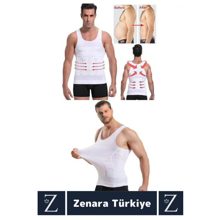 Jinekomasti Dik Duruş Göbek Göğüs Toparlayan Sıkılaştıran Ultra Elastik Erkek Atlet Korse 2 Adet
