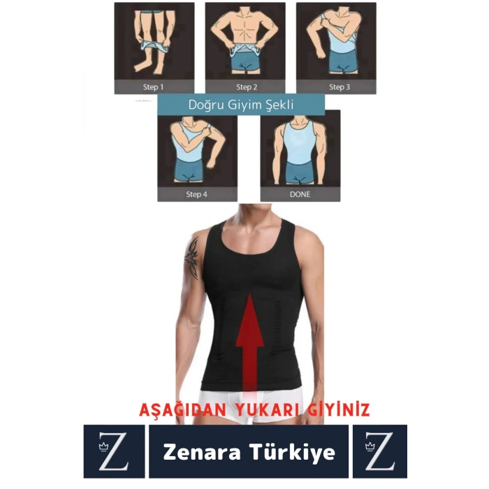 Jinekomasti Dik Duruş Göbek Göğüs Toparlayan Sıkılaştıran Ultra Elastik Erkek Atlet Korse 2 Adet