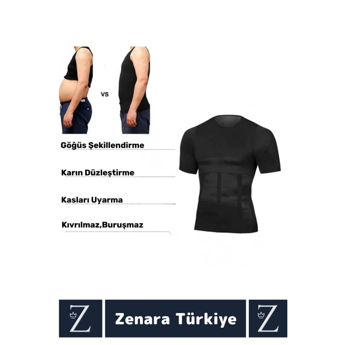 Jinekomasti Dik Duruş Göğüs Göbek Toparlayan Sıkılaştıran Ultra Esnek Erkek Fanila Korse 2Li SET