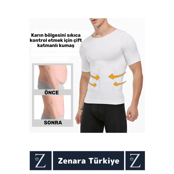 Jinekomasti Dik Duruş Göğüs Göbek Toparlayan Sıkılaştıran Ultra Esnek Erkek Fanila Korse 2Li SET