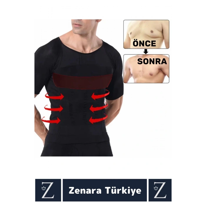 Jinekomasti Dik Duruş Göğüs Göbek Toparlayan Sıkılaştıran Ultra Esnek Erkek Fanila Korse 4Lü SET