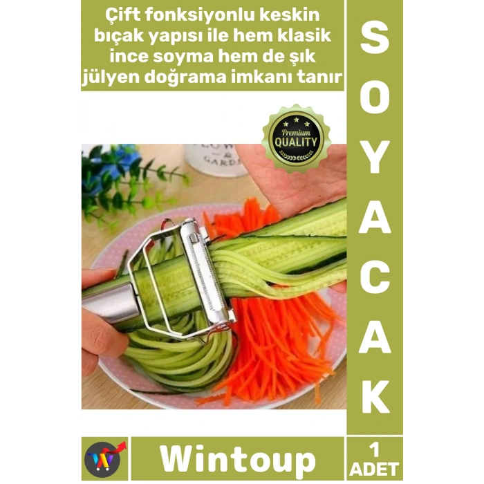 #Soyacak Paslanmaz Çelik Keskin Bıçaklı Ergonomik Profesyonel Pratik Jülyen Meyve Sebze Soyacağı