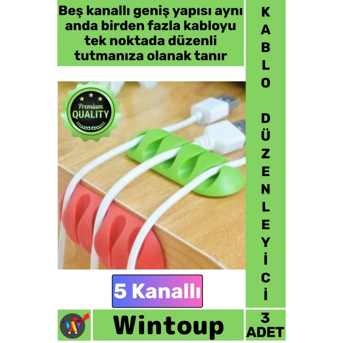 #KabloTutucu Silikon Yapışkanlı Masaüstü Kablo Düzenleyici Klips Seti Kablo Tutucu 5 Kanallı 3 Adet