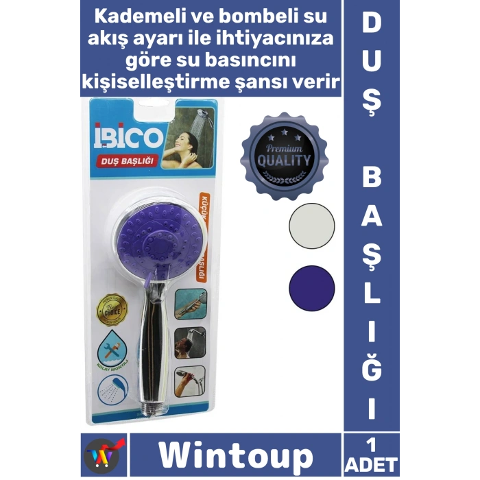 #DuşBaşlığı Parlak Şık Banyo Batarya Uyumlu Ergonomik Kademeli Bombeli Krom Gövde 8 Cm Duş Başlığı