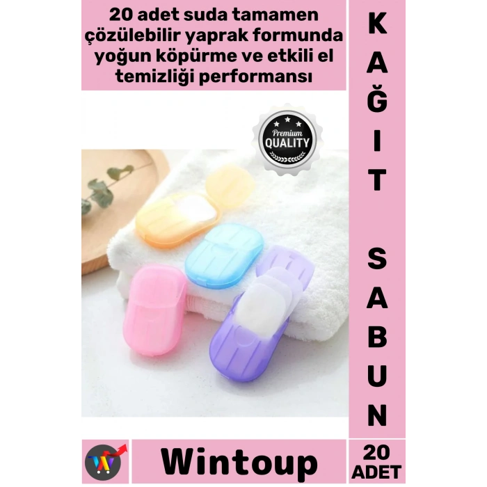 #Sabunu Outdoor Hijyenik Pratik Taşınabilir El Temizliği Doğa Dostu Kağıt Seyahat Sabunu 20 Adet