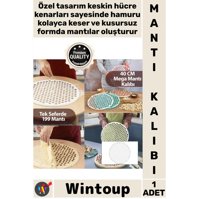 #Kalıp Hızlı Pratik Hamur Kesme Mutfak Gereci 199 Adet Kapasiteli Plastik Mega Mantı Kalıbı 40 Cm