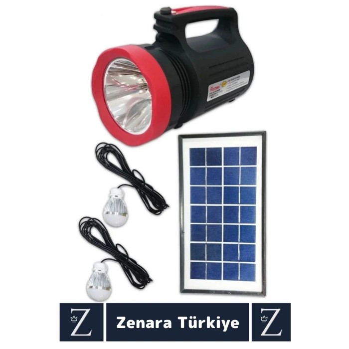 Kamp Avcı Deprem Solar Güneş Enerjili Uzun Çalışma Süreli Güçlü Beyaz Işık Şarjlı Fener Işıldak