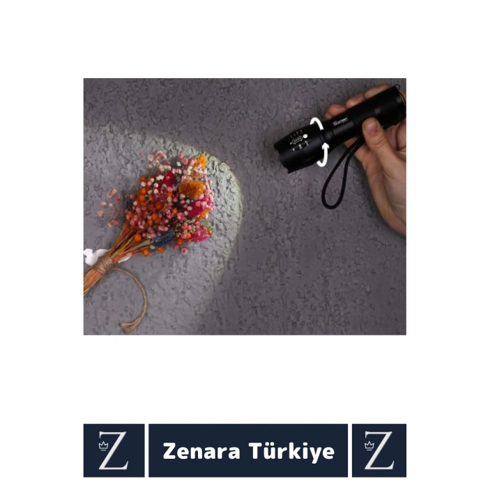 Kamp Avcı Güvenlik Balıkçı Deprem Enerji Tasarruflu 4 Mod Zoomlu Güçlü Beyaz Işık Şarjlı EL FENERİ
