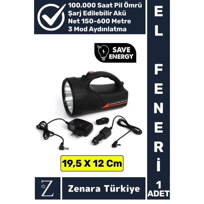 Kamp Avcı Güvenlik Deprem 3 Aydınlatma Mod Uzun Mesafeli Güçlü Beyaz Işık EL FENERİ