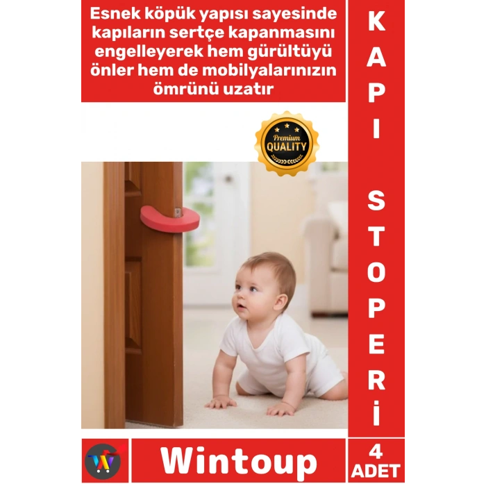 #KapıStoperi Güvenli Çocuk Parmak Koruyucu Emniyet Kilidi Esnek Kapı Çarpma Önleyici Stoper 4lü Set