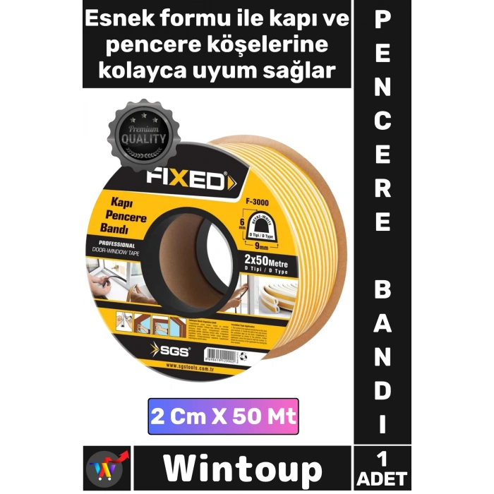 #Bant İzolasyon Fitili Yalıtım Süngeri Yapışkanlı Şık Beyaz Renk Kapı Pencere Bandı 2 Cm X 50 Metre