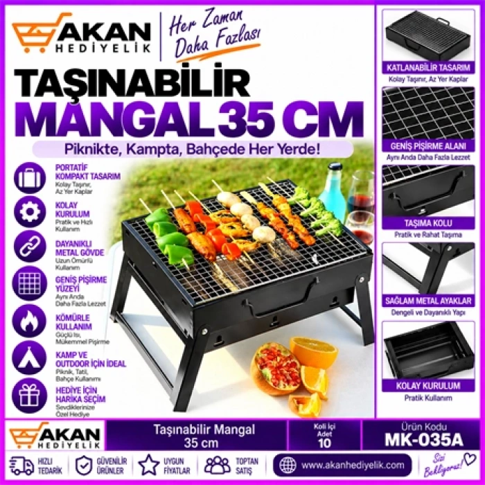 Katlanabilir Portaif Mangal 35 Cm