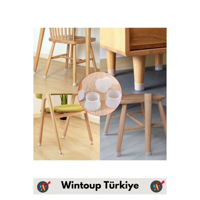 Kayma Çizilme Gürültü Önleyici Mobilya Masa Sandalye Zemin Koruyucu Silikon Pabuç Ayak Kılıfı 36Adet