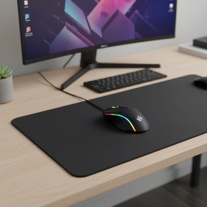 Kaymaz Alt Tabanlı Siyah Mouse Pad 40x30 cm