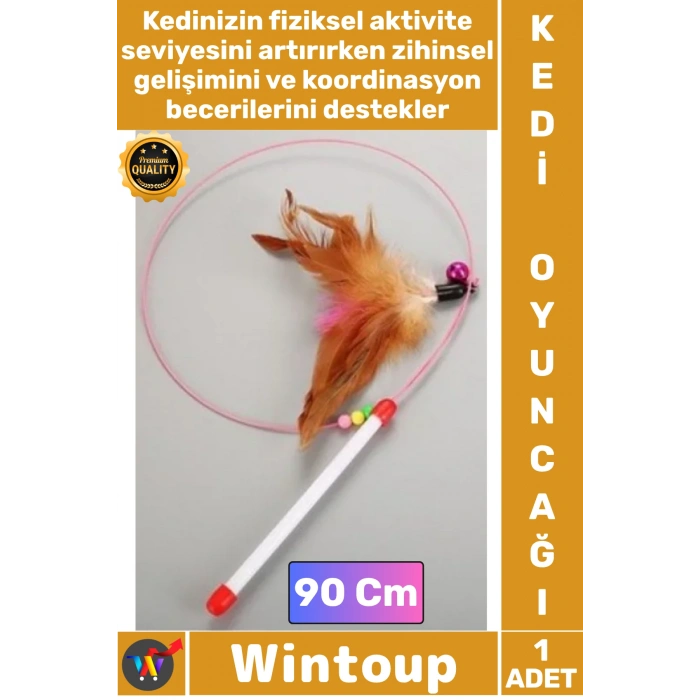 #KediOyuncağı İnteraktif Eğlence Esnek Dayanıklı Avlanma İçgüdüsü Tetikleyici Kedi Oyun Oltası 90 Cm