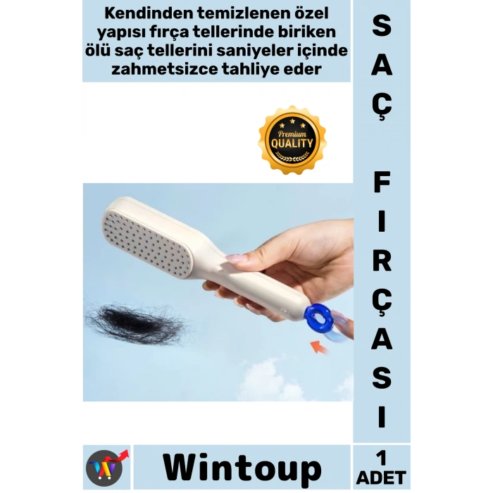 Kendinden Temizlenen Pratik Ergonomik Hijyenik Profesyonel Kolay Temizlenen Saç Fırçası#Fırça