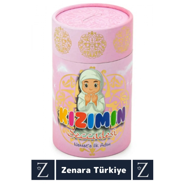 Kız Çocuk İbadet Öğretici 3 Parça Seccade Tesbih Kumbara Tasarımlı Namaza İlk Adım KIZIMIN SECCADESİ
