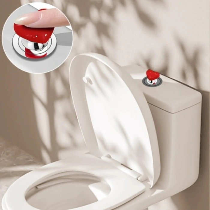 #SifonTuşu Estetik Pratik Banyo Dekoratif Yapışkanlı Montaj Rahat Kalp Tasarımlı Klozet Sifon Tuşu