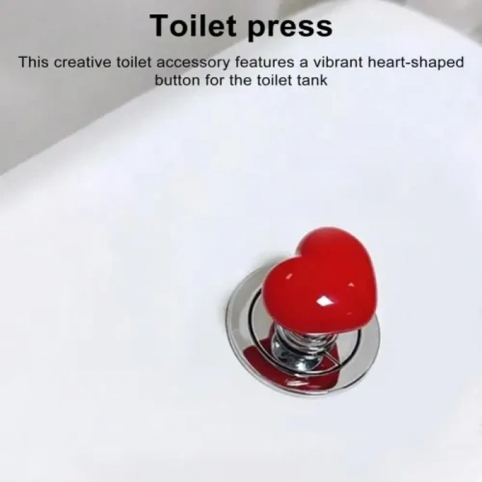 #SifonTuşu Estetik Pratik Banyo Dekoratif Yapışkanlı Montaj Rahat Kalp Tasarımlı Klozet Sifon Tuşu