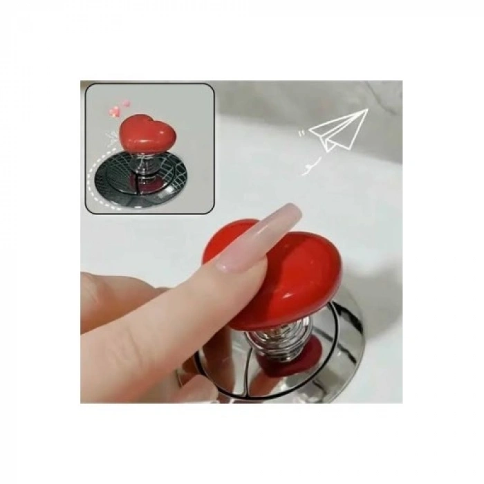 #SifonTuşu Estetik Pratik Banyo Dekoratif Yapışkanlı Montaj Rahat Kalp Tasarımlı Klozet Sifon Tuşu