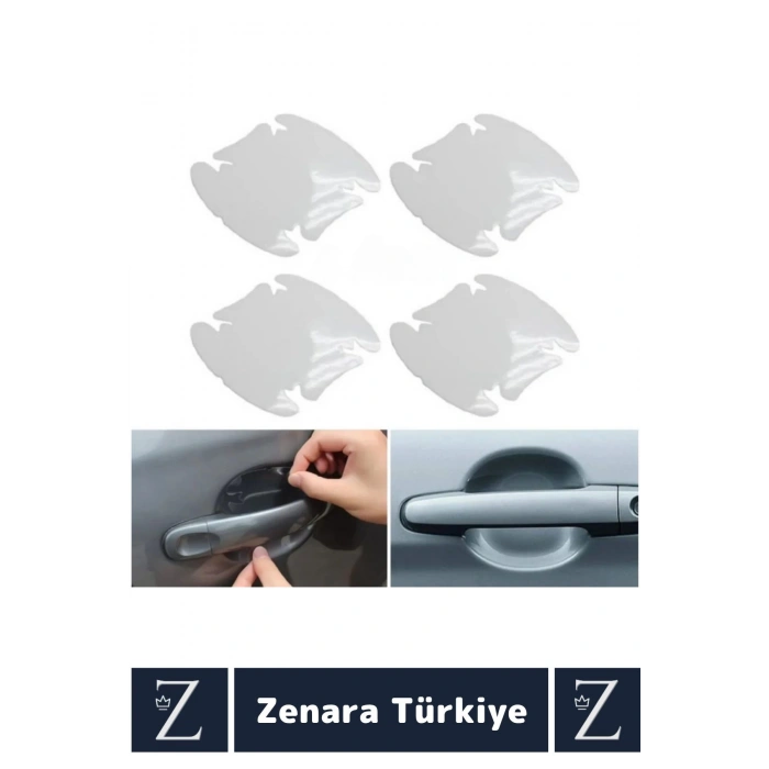Kolay Montaj Otomobil Kapı Yuvası Araba Kapı Kolu Çizilme Aşınma Yıpranma Darbe Koruyucu Film 4 Adet