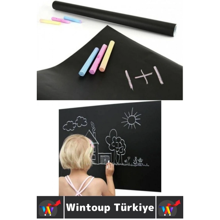 Kolay Temizlenir Çocuk Odası Mutfak Ofis Not Kendinden Yapışkan Duvara Yapışan Kara Tahta 30 X 100Cm
