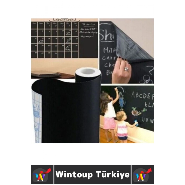 Kolay Temizlenir Çocuk Odası Mutfak Ofis Not Kendinden Yapışkan Duvara Yapışan Kara Tahta 30 X 100Cm