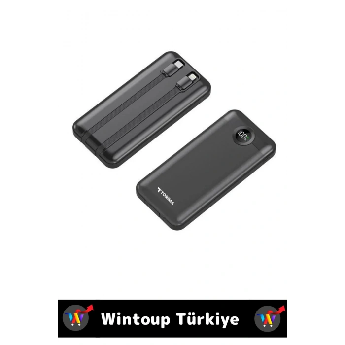 Kompakt 2 Çıkışlı Dijital Şarj Göstergeli Hızlı Şarj 10000 mAh Powerbank Taşınabilir Şarj Cihazı