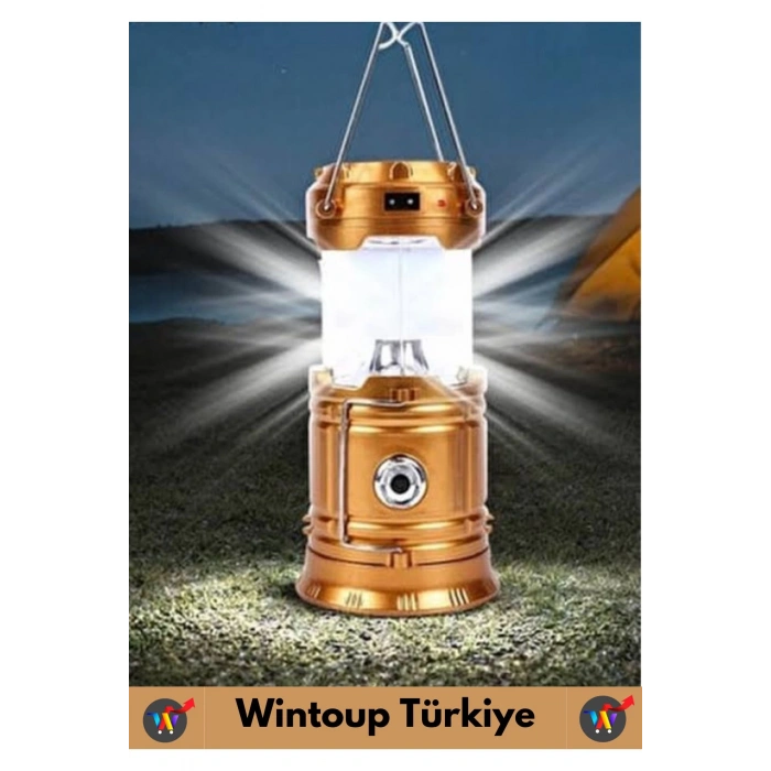 Kompakt Enerji Tasarruflu Asma Aparatlı Güneş Enerjili Çok Fonksiyonlu Outdoor Kamp Feneri El Feneri