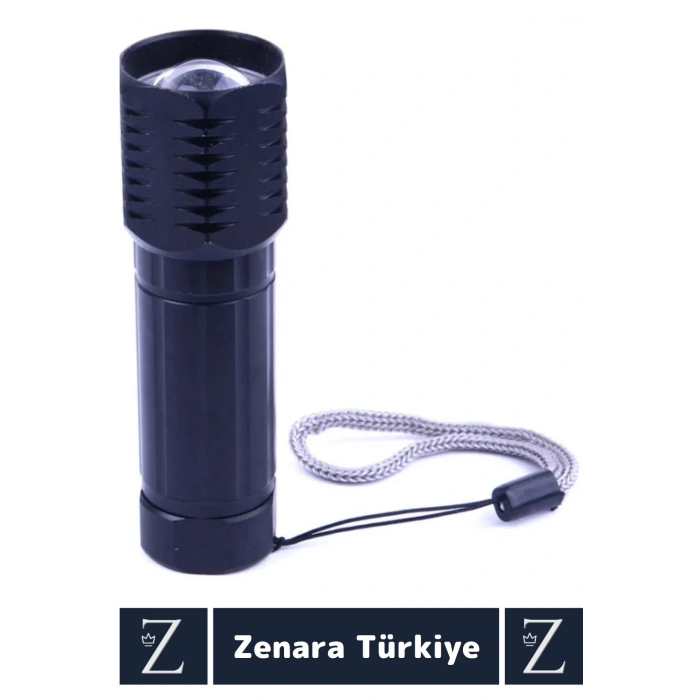 Kompakt Kamp Avcı Balıkçı Deprem Enerji Tasarrufu 3 Mod Güçlü Beyaz Işık Zoomlu Pilli Mini EL FENERİ