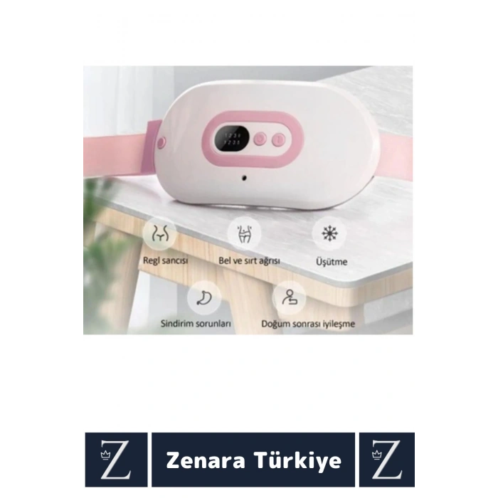 Kompakt Sıcak Tutan Titreşimli 3 Sıcaklık Ayarı Regl Adet Ağrı Sancı Azaltan Dijital Özel Gün Kemeri