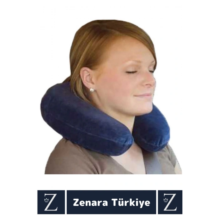 Kompakt Yüksek Kaliteli Şişirilebilir Çanta Boy Yolcu Seyahat Ense Boyun Ağrı Azaltan Boyun Yastığı