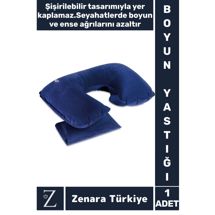 Kompakt Yüksek Kaliteli Şişirilebilir Çanta Boy Yolcu Seyahat Ense Boyun Ağrı Azaltan Boyun Yastığı