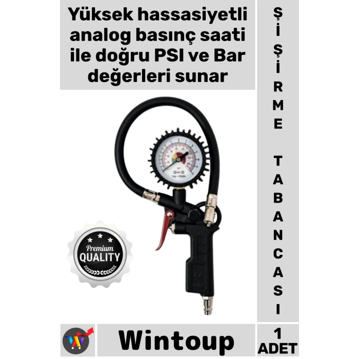 #Kompresör Profesyonel Kompresör Uyumlu Hassas Ölçüm Basınç Gösterge Saatli Lastik Şişirme Tabancası
