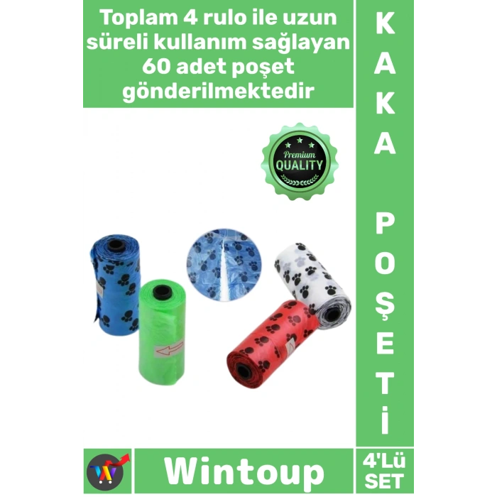 #Poşet Sızdırmaz Dayanıklı Rulo Yedek Dışkı Toplama Poşeti Renkli Set Sağlam Köpek Kaka Poşeti 4lü